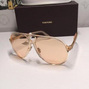 New Authentic Tom Ford FT1061 54E Bertrand Aviator Sunglasses – Luxury Designer
